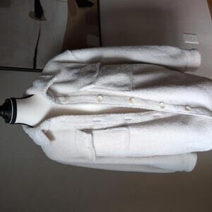 Abercrombie & Fitch Cream Sherpa Shirt Jacket